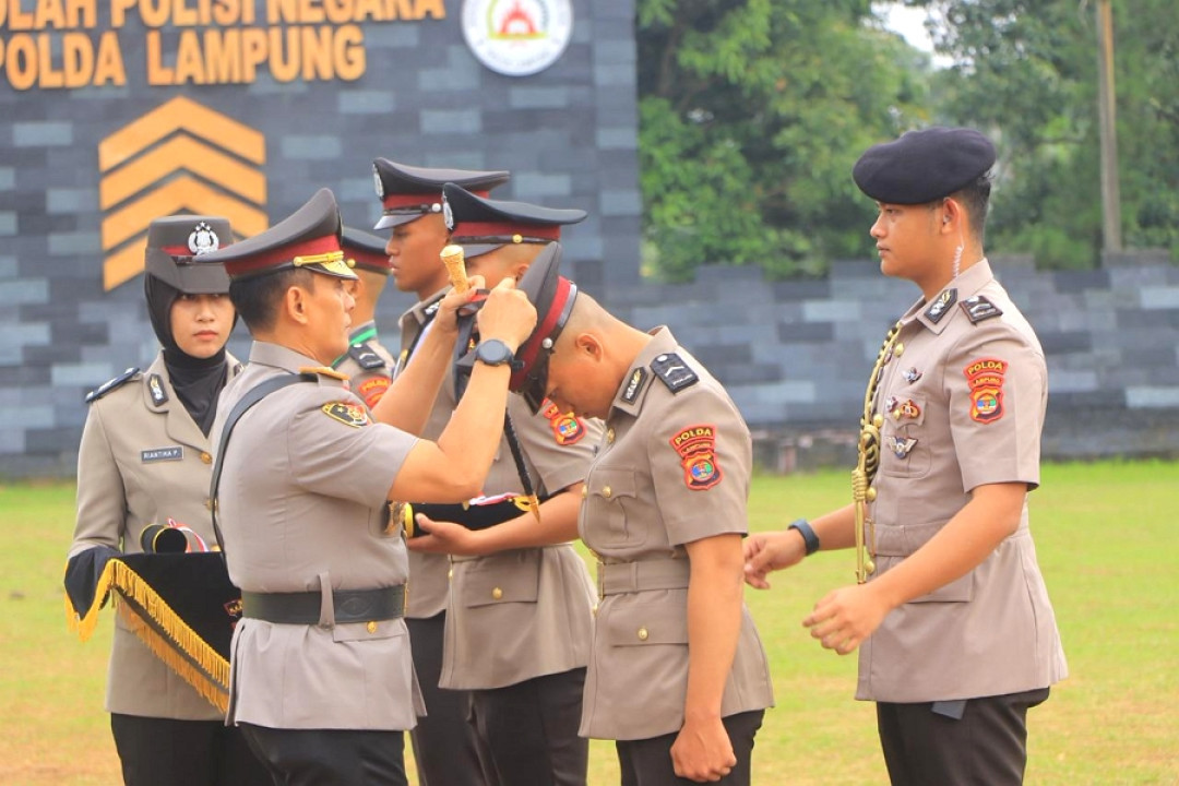 123 Bintara Polri Resmi Dilantik, Pendidikan Pembentukan 2025 di SPN Polda Lampung Ditutup