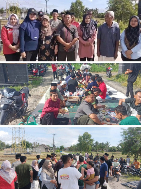 Jalan Desa Mulus Warga Bersama Pemdes Pulau Jaya Gelar Syukuran