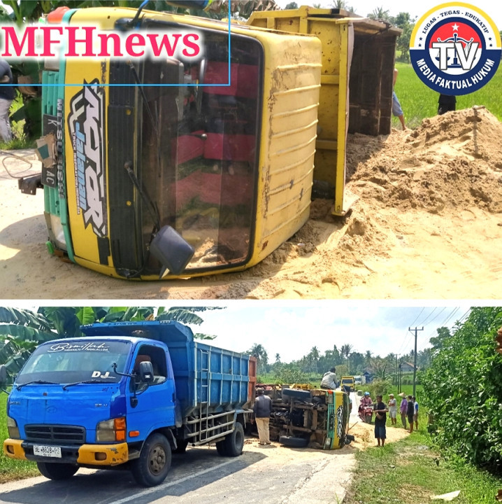 Truk Muatan Pasir Terguling di Tanjakan Kalirejo, Sopir Akui Belum Kuasai Medan