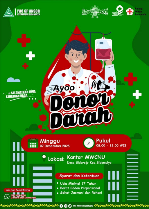 PAC GP Ansor Sidomulyo Gelar Aksi Donor Darah