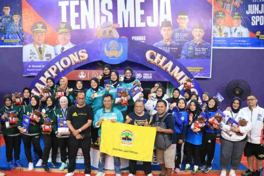 Tenis Meja Beregu Putri Raih Medali Perunggu Pornas Korpri 2025