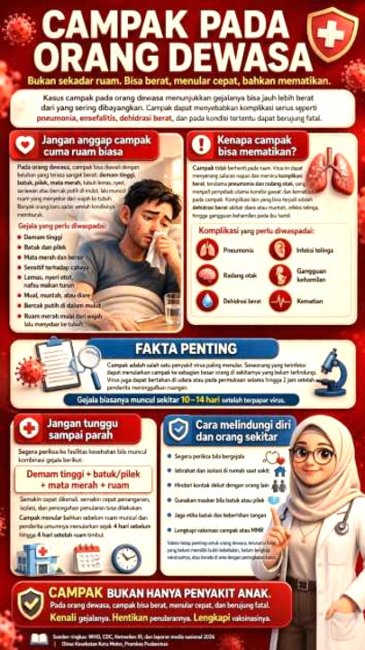 Waspada Penyebaran Campak, Wali Kota Metro Minta OPD dan Masyarakat Tingkatkan Perhatian