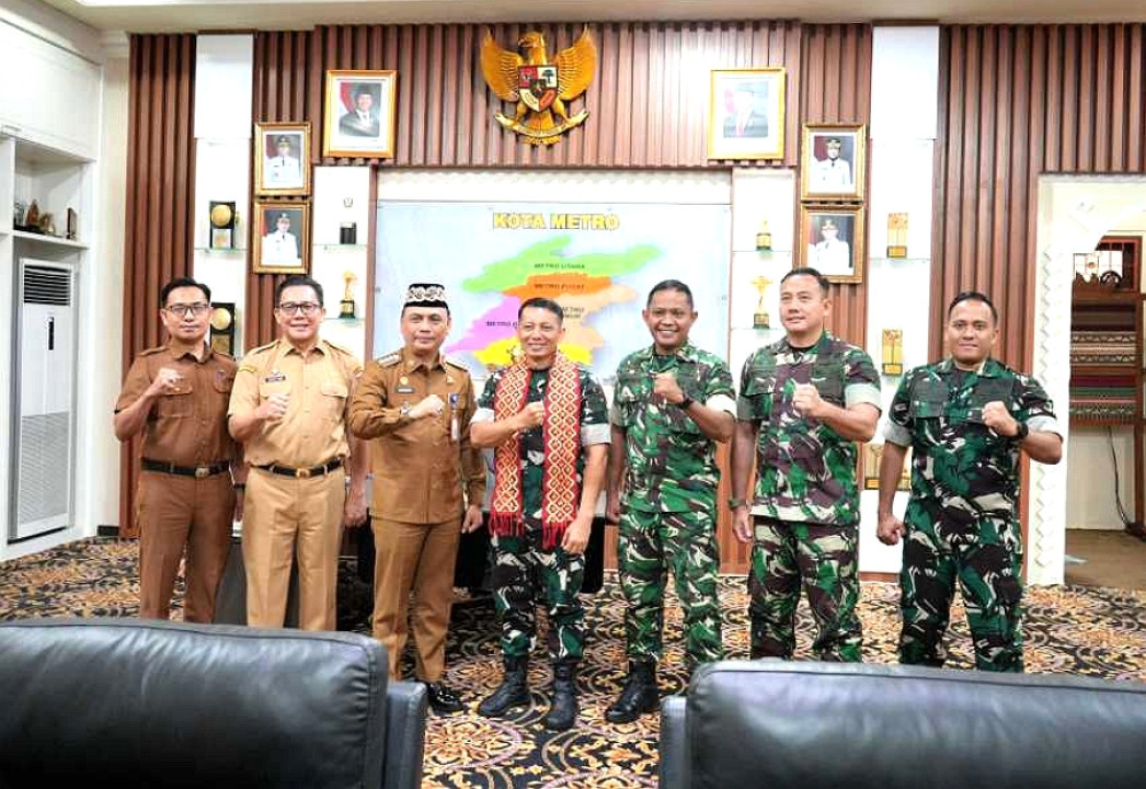 Perkuat Sinergi, Danrem 043/Gatam Audiensi dengan Wali Kota Metro