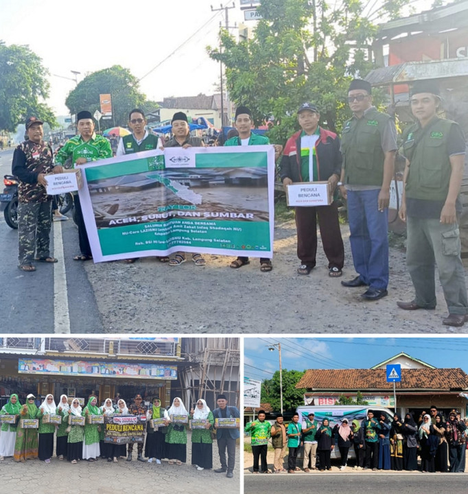 Perduli Bencana Sumatera,  LAZISNU PCNU Lamsel Galang Bantuan Kemanusiaan