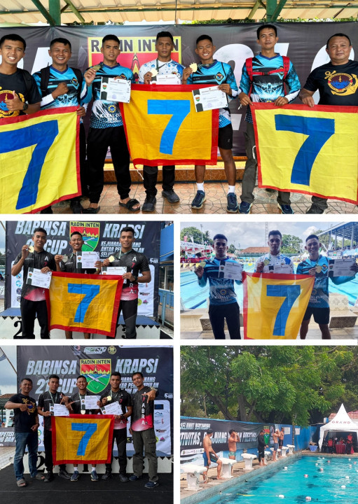 Prajurit Muda Yonif 7 Marinir Torehkan Prestasi Gemilang di Kejuaraan Renang Babinsa Cup 21 