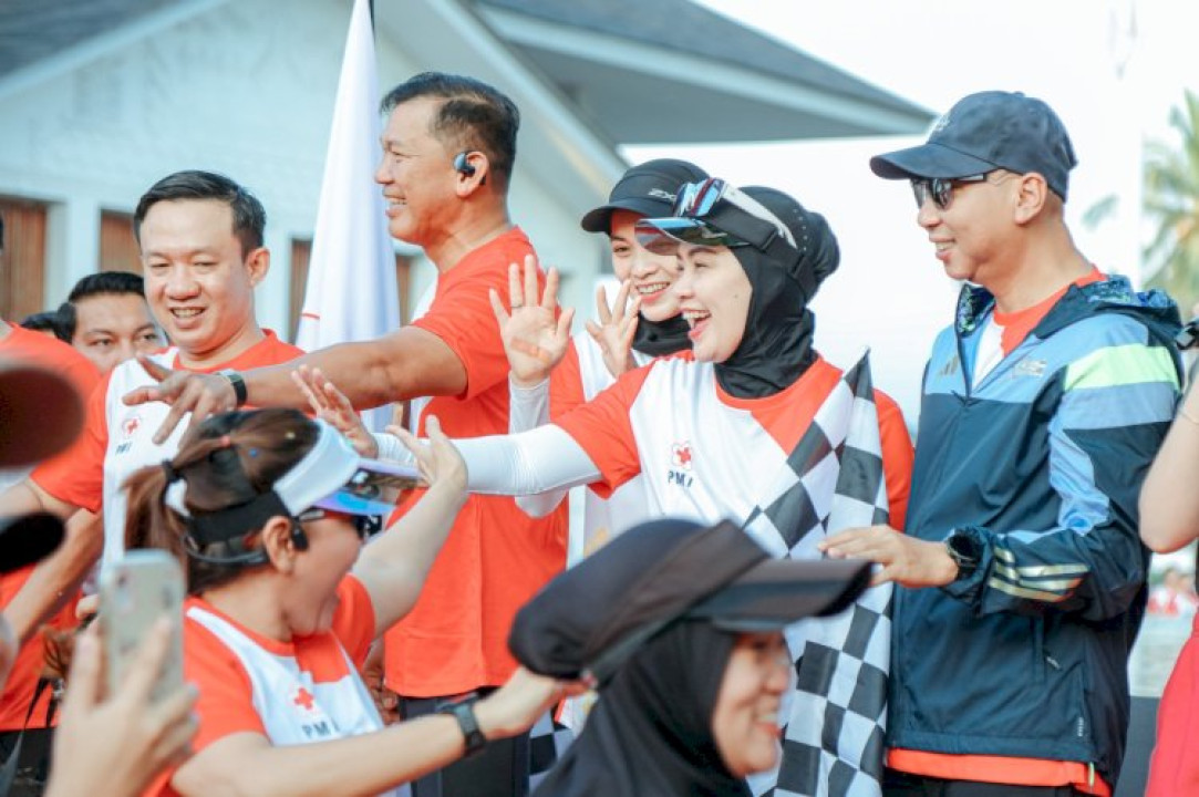 Ribuan Peserta Meriahkan PMI Run 4 Humanity di Puncak HUT ke-80 PMI Lampung